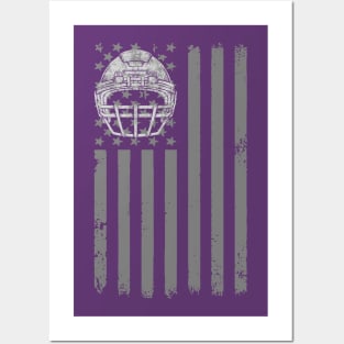 Vintage Football Helmet American Flag Posters and Art